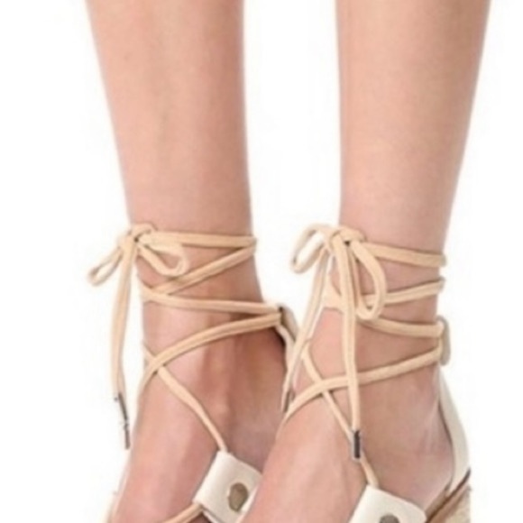 Rag & Bone Evelyn Tie Up  Gladiator Sandals in Ivory Size 8.5 - Picture 8 of 12